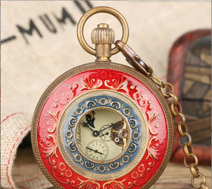 Luxury Vintage Large Brass Mechanical Pocket Watch