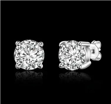 S925 Silver Stud Earrings with Four-Prong Zirconia Travel needs