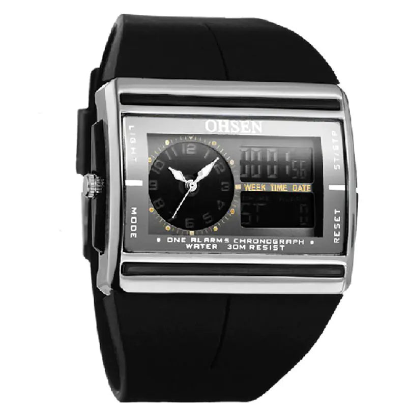 Dual Movement Waterproof Sports Watch for Men