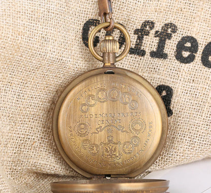 Luxury Vintage Large Brass Mechanical Pocket Watch
