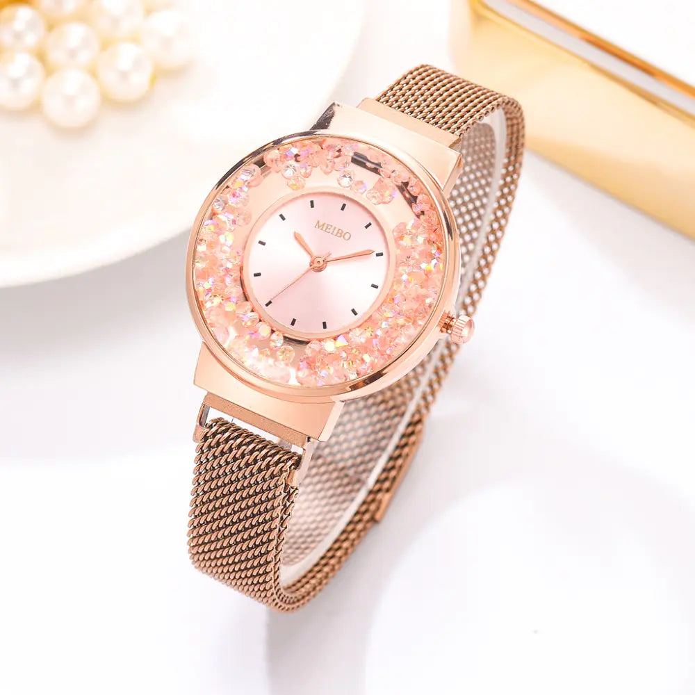 Vibrant Style Sand Rolling Ball Women's Watch Ideal for Gifts