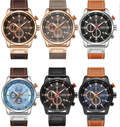 Waterproof Quartz Watch with Six Needle Calendar