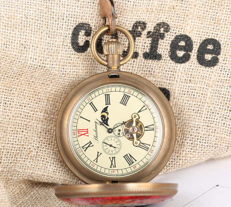 Luxury Vintage Large Brass Mechanical Pocket Watch