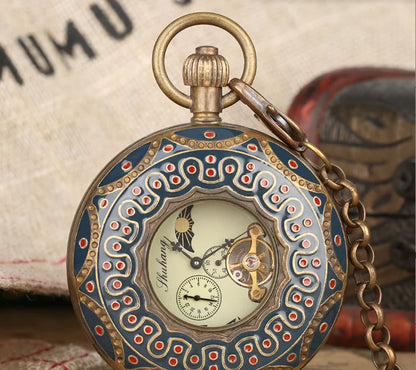 Luxury Vintage Large Brass Mechanical Pocket Watch