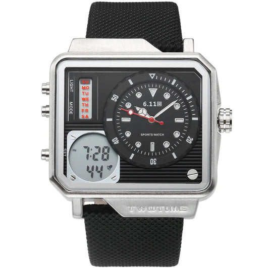 Dual Movement Men's Watch - Multifunctional Sports Watch