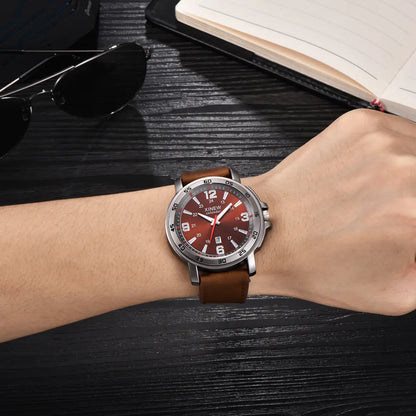 Men's Leather Belt, Calendar Watch, Quartz Timepiece “best travel watches for men”