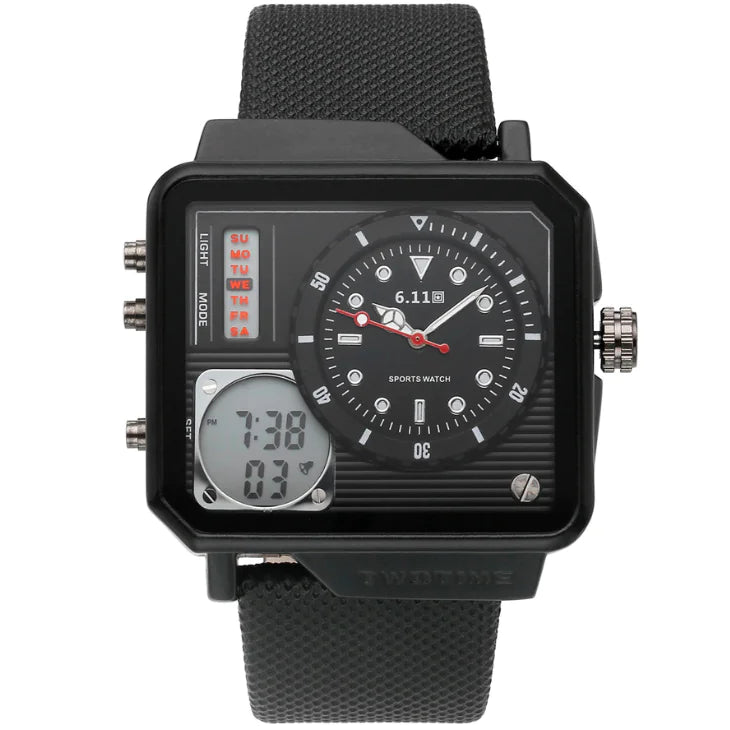 Dual Movement Men's Watch - Multifunctional Sports Watch