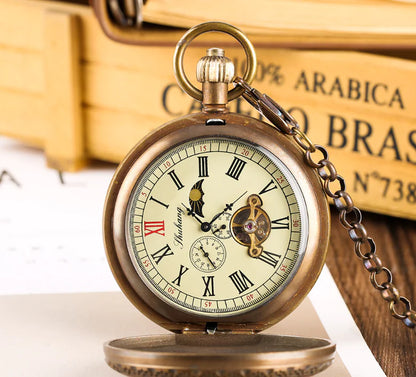 Luxury Vintage Large Brass Mechanical Pocket Watch