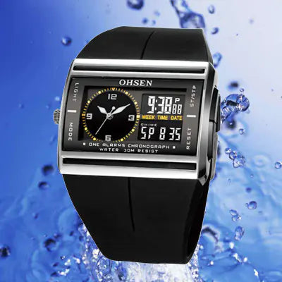 Dual Movement Waterproof Sports Watch for Men
